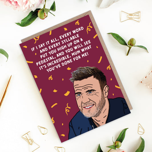 Every Syllable Gary Barlow Take That Mum Mother's Day Card