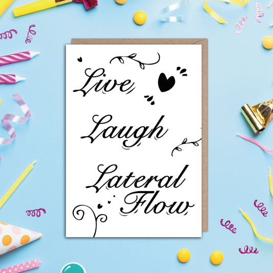 Live Laugh Lateral Flow Any Ocassion Card