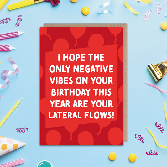 Positive Vibes Lateral Flow Birthday Card
