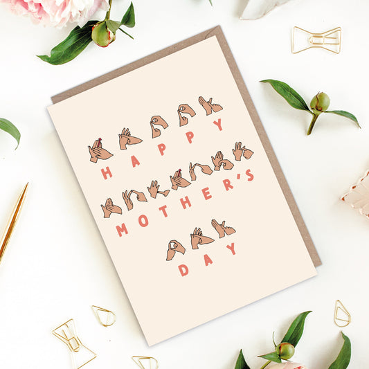 BSL British Sign Language Inclusive Happy Mother's Day Card