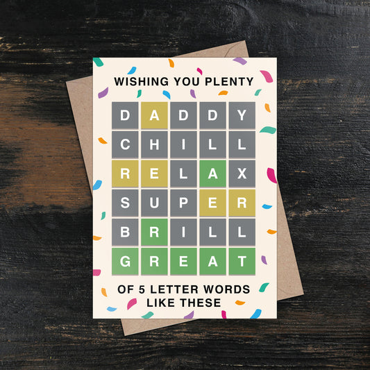 5 Letter Words Father's Day Card