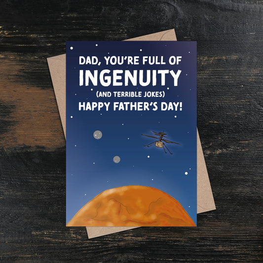Ingenuity Mars Rover Lander NASA Father's Day Card