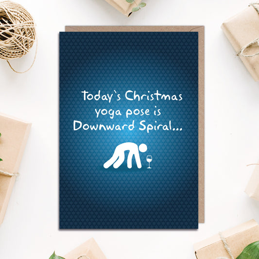 Downward Spiral Yoga Christmas Card