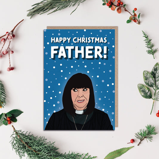 Happy Christmas Father Dawn French Vicar of Dibley Christmas Card