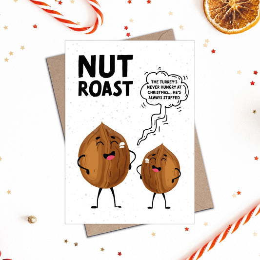 Nut Roast Roasting Christmas Card