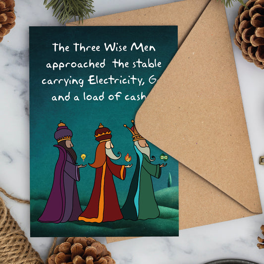 Three Wise Men Cost of Living Christmas Card