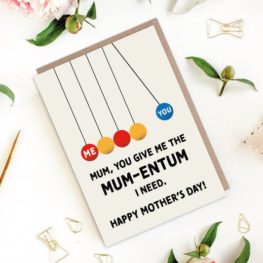 Mum-entum Momentum Mother's Day Card