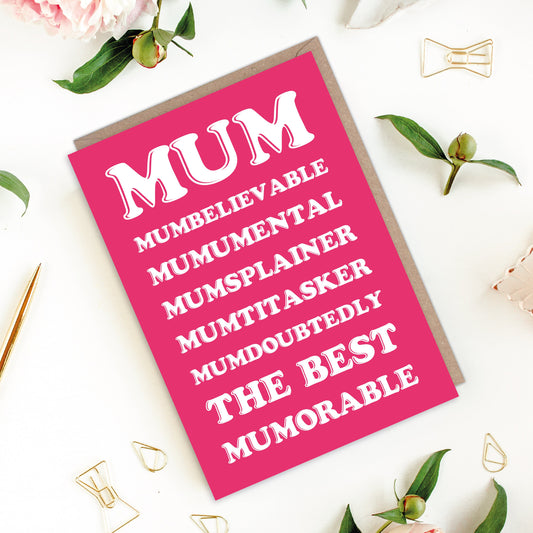 Types of Mum Mumbelievable Mother's Day Card