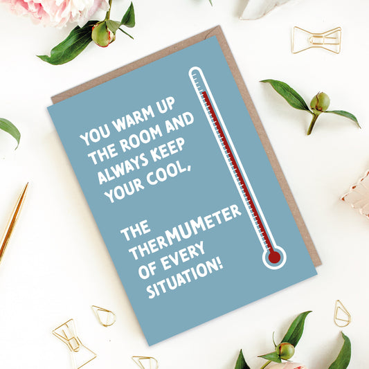 TherMUMeter Thermometer Cute Funny Mother's Day Card