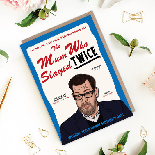 The Mum That Slayed Twice Richard Osman Book Inspired Mother's Day Card